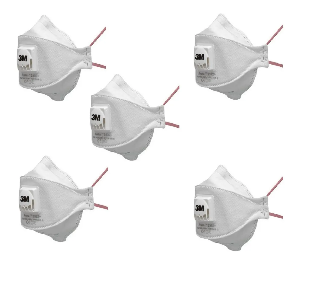 Masque FFP3 avec valve 3M lot de 5 protection respiratoire classe FFP3D