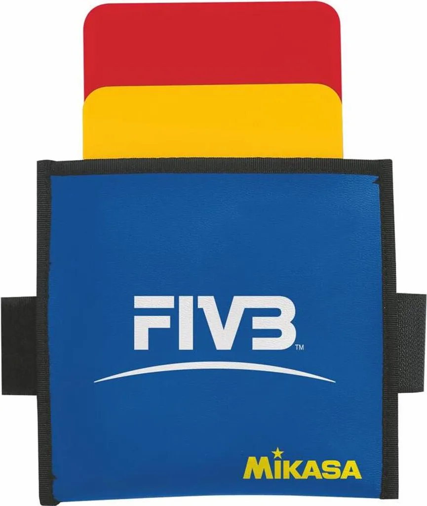 Mikasa VK Cartes d'arbitre de volleyball officielles avec étui jaune rouge