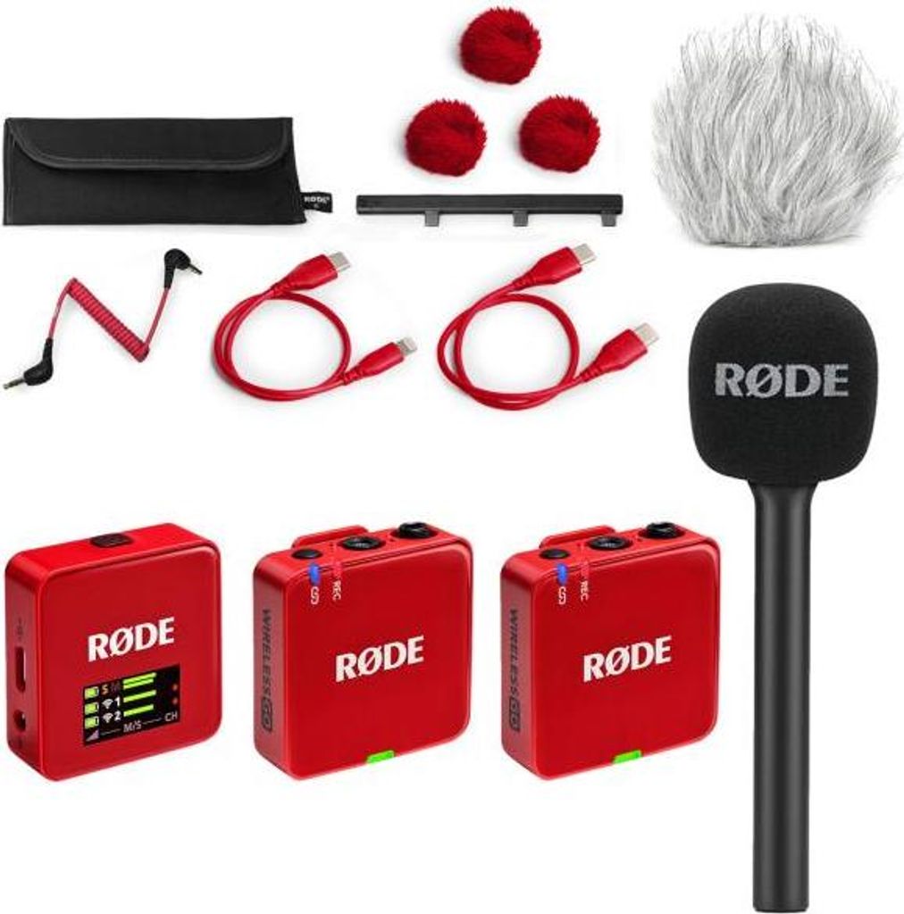Rode Mikrofon-Funksystem Wireless GO Gen 3 Rot Interview Set 1