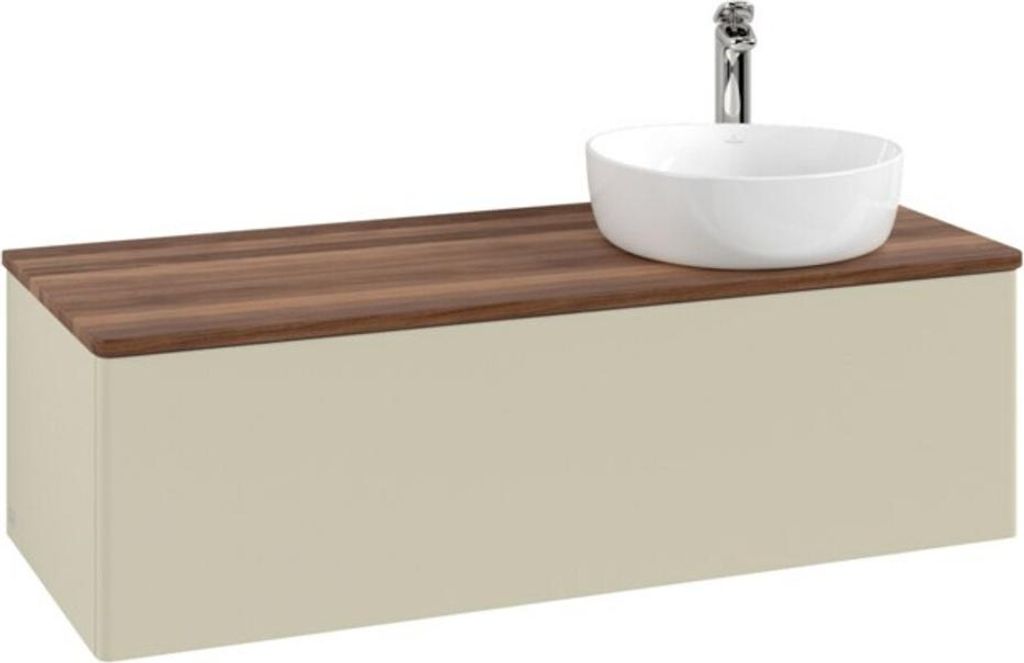 V&B Waschtischunterschrank ohne Frontstruktur, mit Beleuchtung Antao 120x36x50cm, HL, WBP w. wal, si Gr m Lac