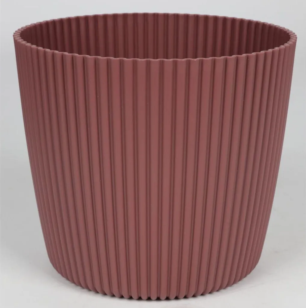 10x BURI Cache-pot Milly 20cm à Cannelures en Plastique pour Plantes