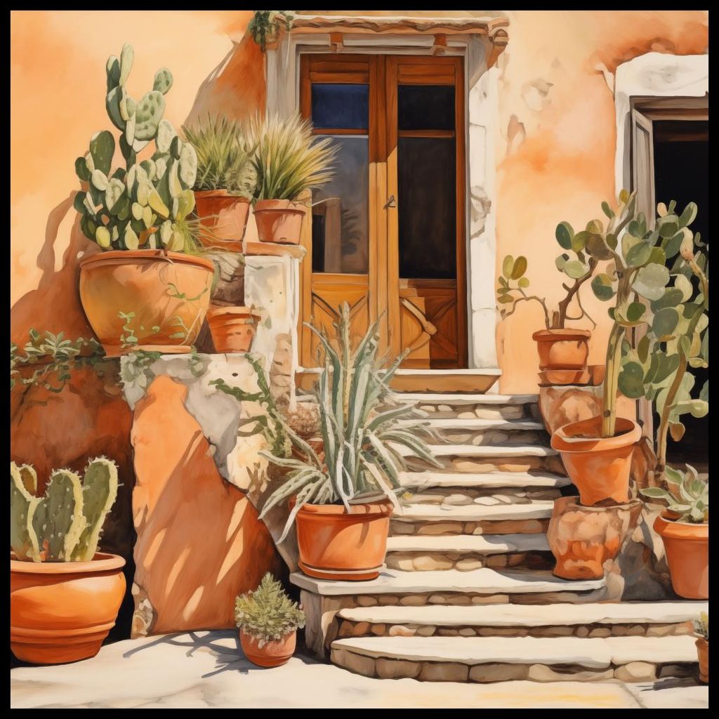 Plakat 100x100cm Sonnenecke Kaktusse
