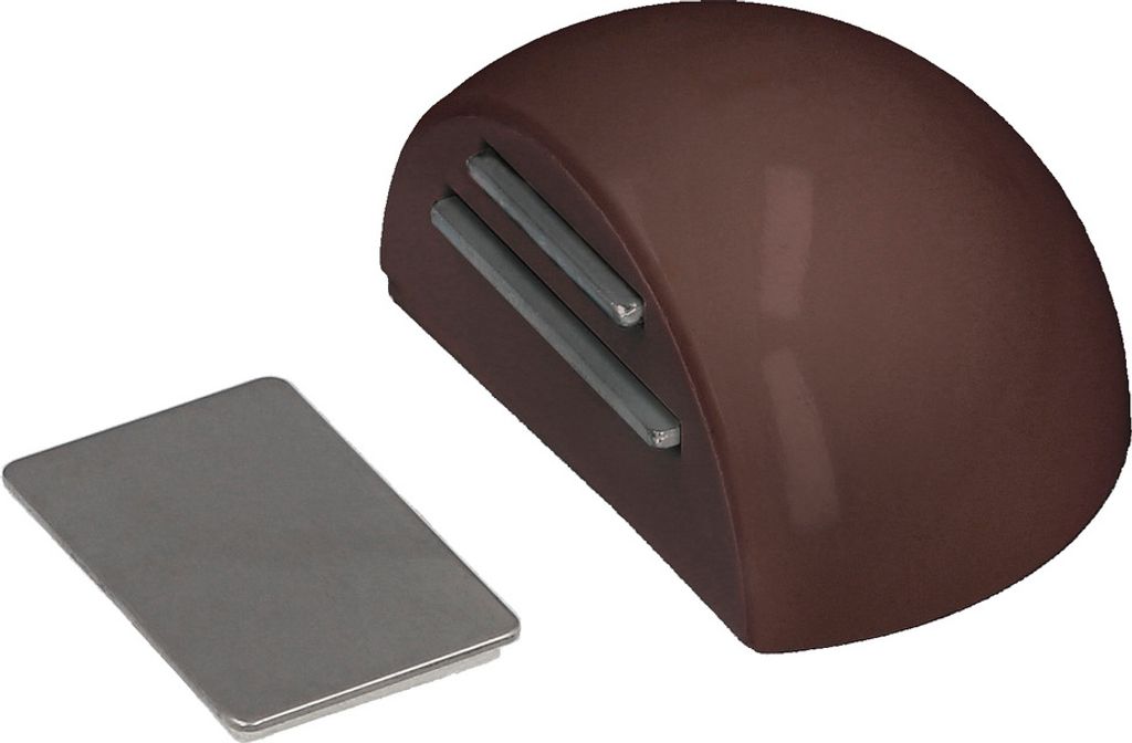 Selbstklebender Türstopper mit Magnethalterung, braun
