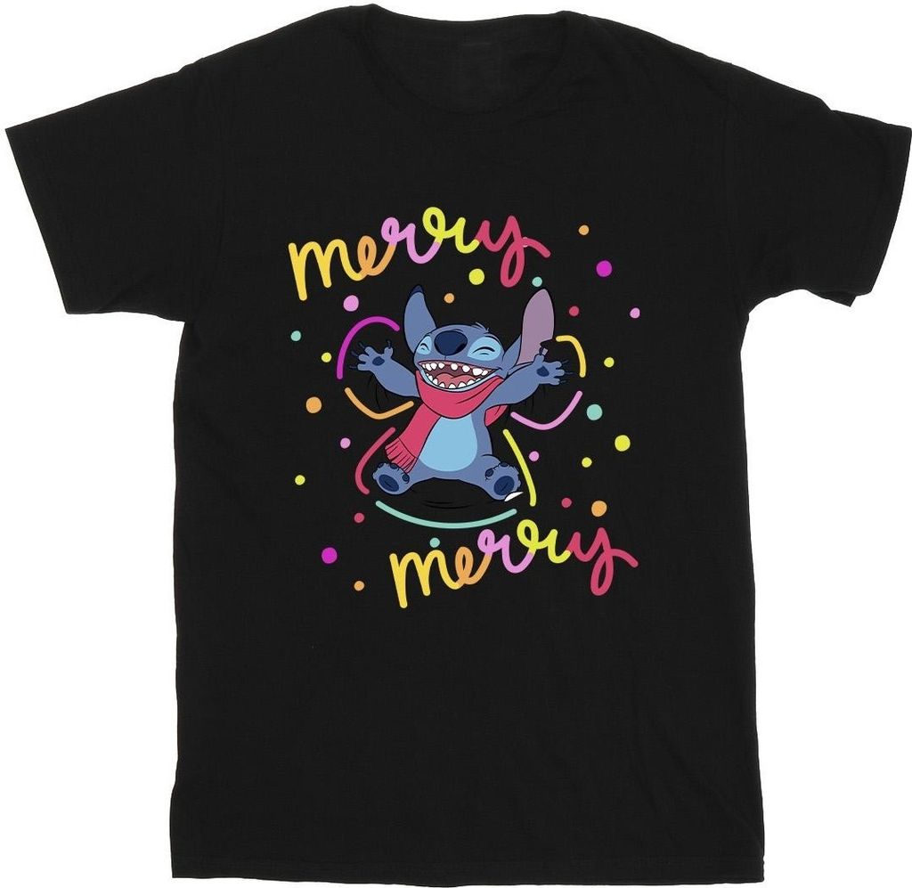 Disney - "Merry Rainbow" T-Shirt für Herren BI33775 (M) (Schwarz)