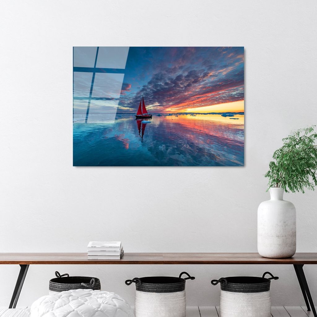 Wallity, UV-312 50 x 70, Dekorative Malerei aus gehärtetem Glas, 100 % gehärtetes Glas, Mehrfarbig, 50 x 70 cm