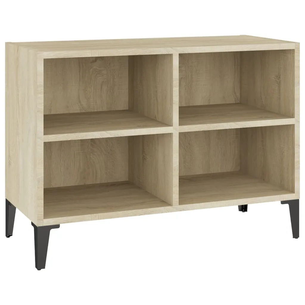 Mobile TV con gambe in metallo rovere Sonoma 69,5x30x50cm