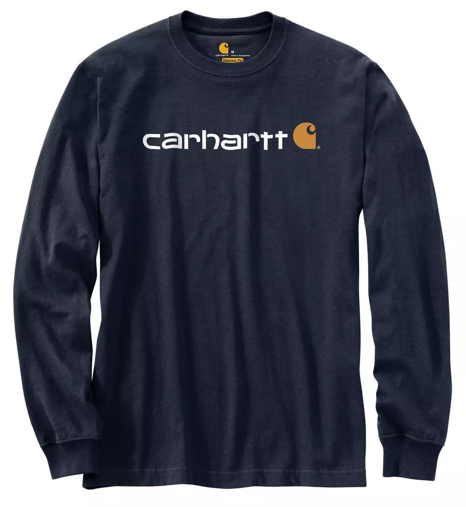 CARHARTT Bekleidung Carhartt Long-Sleeve Logo marineblau NAVY Größe