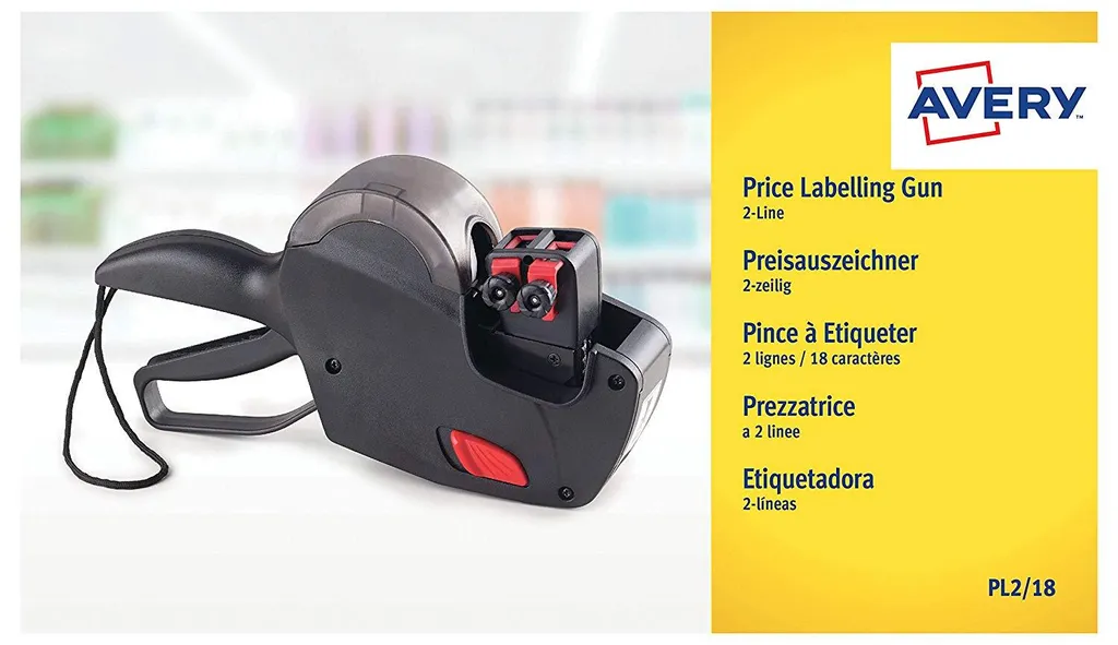 Etiquette de prix AVERY Zweckform 2 lignes 18 chiffres pour étiqueteuse