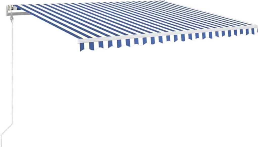 vidaXL Automatische Markise mit LED & Windsensor 450x350 Blau und Weiß