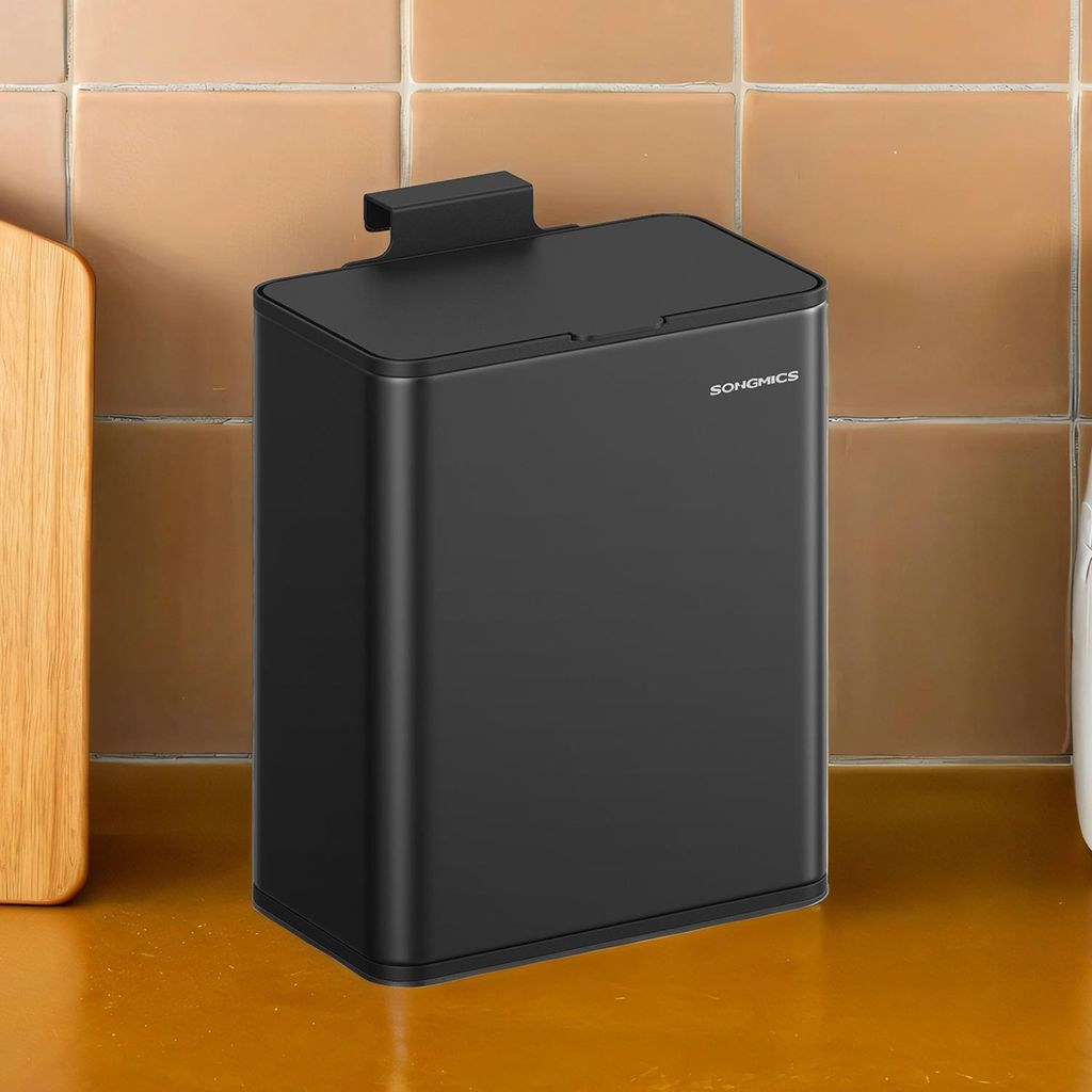 SONGMICS závěsný odpadkový koš, 8 l ocelový odpadkový koš s Obrázek produktu 