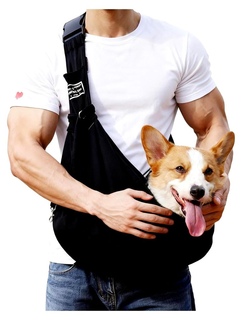 Hundetragetasche, Hunderucksack bis 7,5 kg, verstellbares Tragetuch für Hunde, wendbare Transporttasche für Hunde, sichere Tragetasche für klein...
