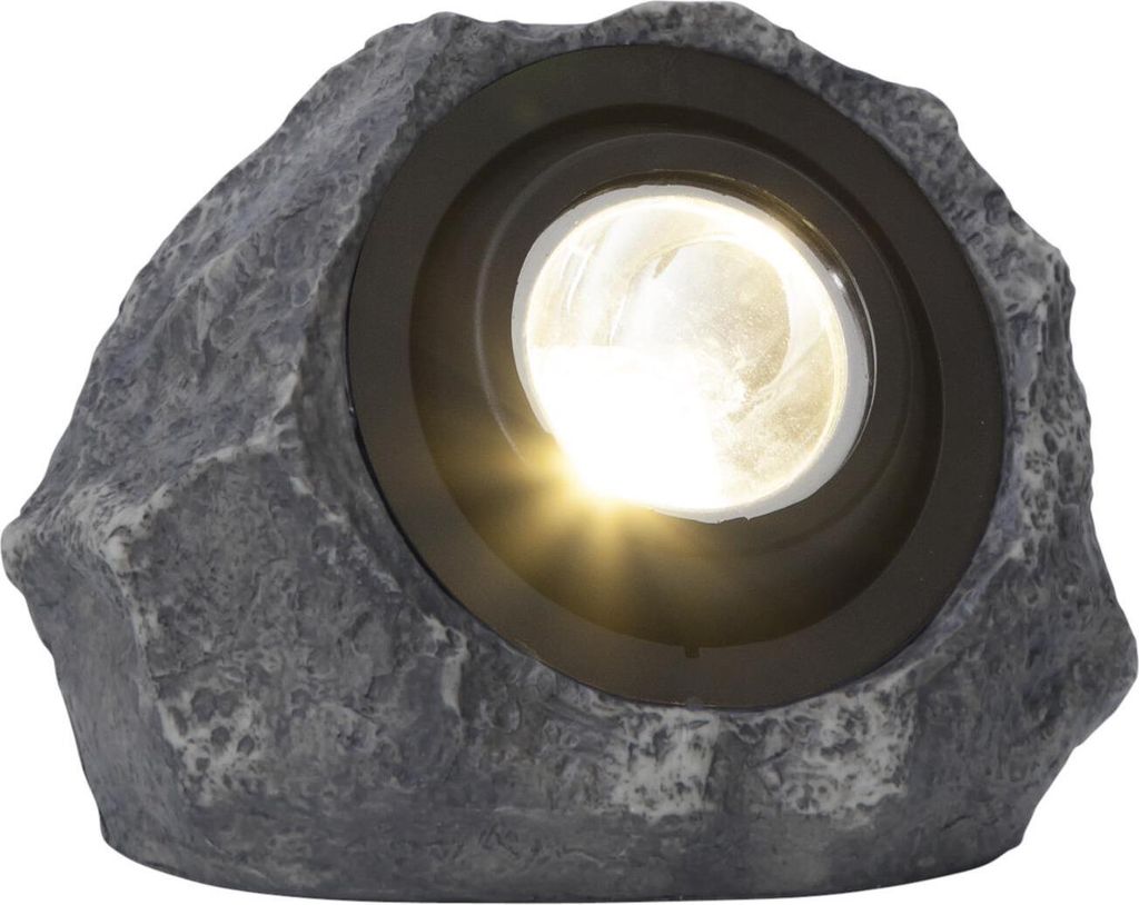 LED-Solarstein 'Rocky', 1 warm white LED, grau Produktbild 