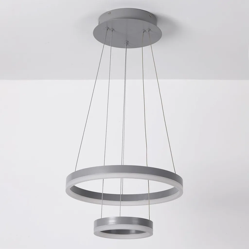 Lustre Suspension LED Polux Menzzo Gris Métal pour Éclairage Design