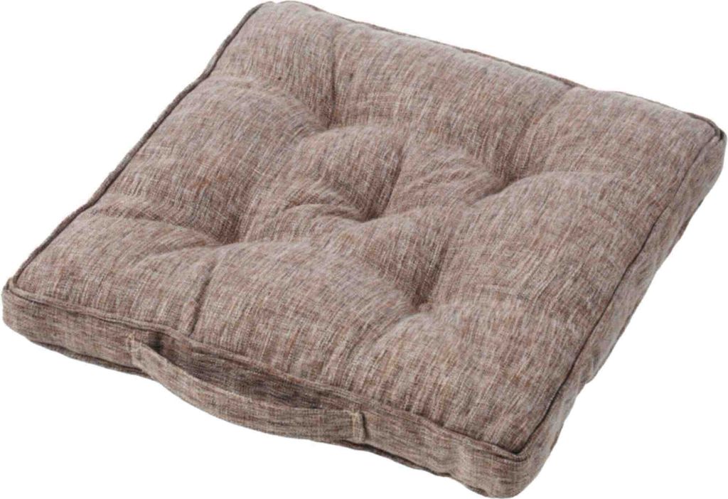 B&S Stuhlkissen Sitzkissen gesteppt braun 40 x 40 cm stark gepolstert