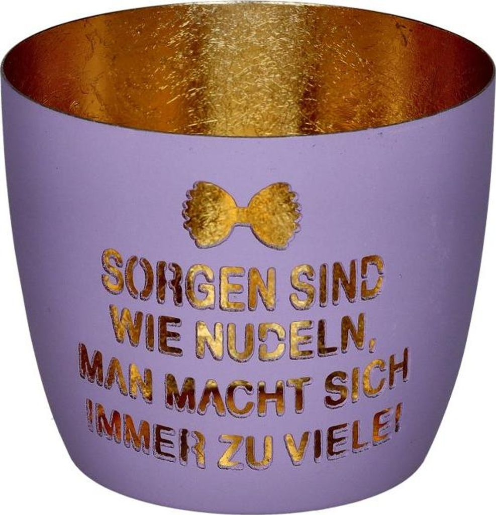 Gift Company Madras Windlicht M Nudeln lila/gold 8,5cm