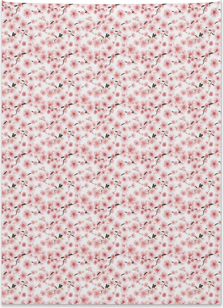 Abakuhaus Kirschblüte Wandteppich, Sakura 3D Design aus Weiches Mikrofaser Stoff Kein Verblassen Klare Farben Waschbar, 110 x 150 cm, Dunkle Taupe...