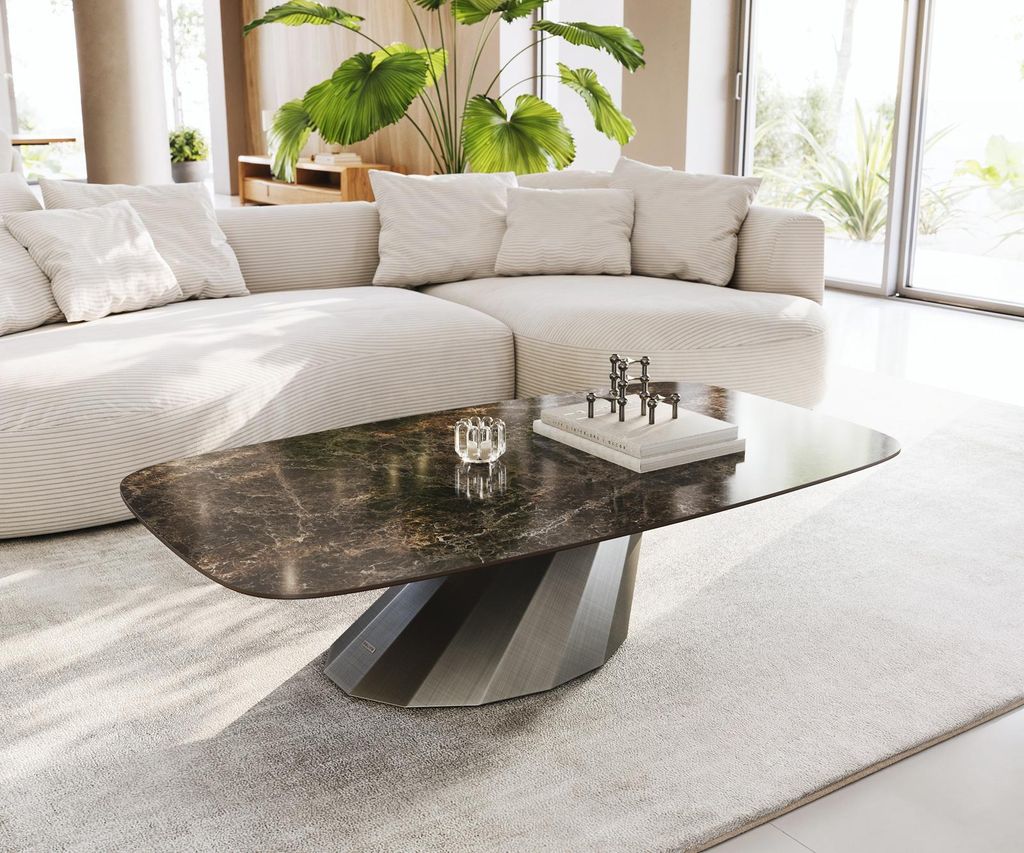 DELIFE Couchtisch Edge Boot 140x80 cm Keramik Emperador Produktbild 
