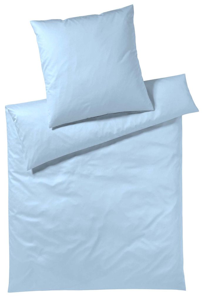 elegante Mako-Jersey Bettwäsche-Set Solid Jersey Farbe Bleu Produktbild 