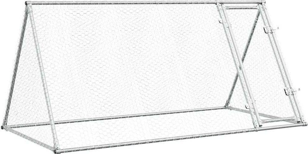 vidaXL Hühnerkäfig Silbern 200x105x91 cm Verzinkter Stahl