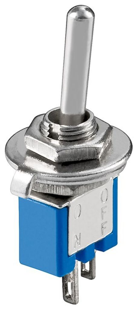 Goobay 10013 Kippschalter Subminiatur, Blau - EIN-AUS, 2 Pins, blaues Gehäuse