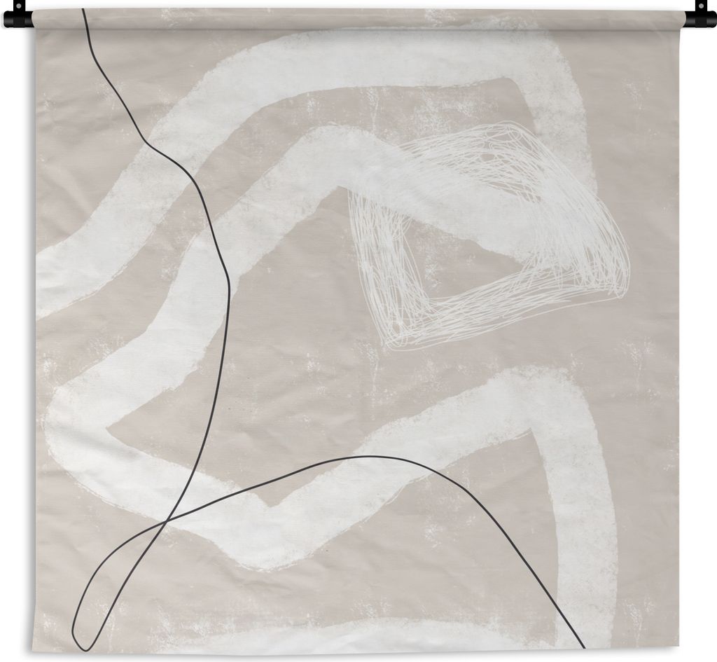 MuchoWow Wandteppich Wandbehang Linie - Abstrakt - Design 60x60 cm Tapisserie Dekoration Wandtuch - Dekorationen - Wand Decke