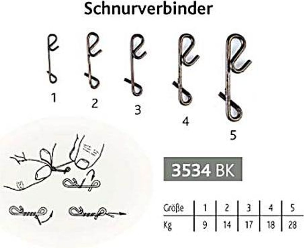 VMC Knotenlosverbinder Gr.3 17kg neu 14 Stück knotlos schwarz