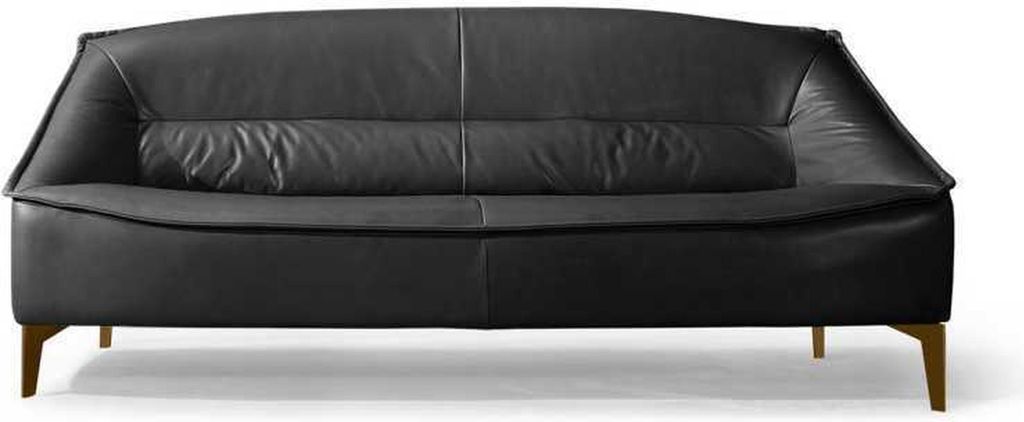 Dreisitzer Luxus Sofa 3 Sitzer Sofas Sitz Leder Design Couch Möbel Stil Schwarz