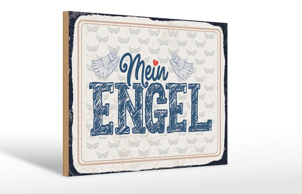 Holzschild Mein Engel, 18x12 cm, Holzschilder Spruch Glück Weisheit