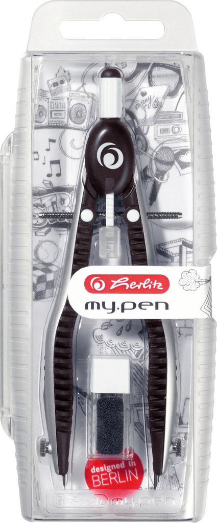 Herlitz Schnellverstellzirkel my.pen schwarz/grau Produktbild 