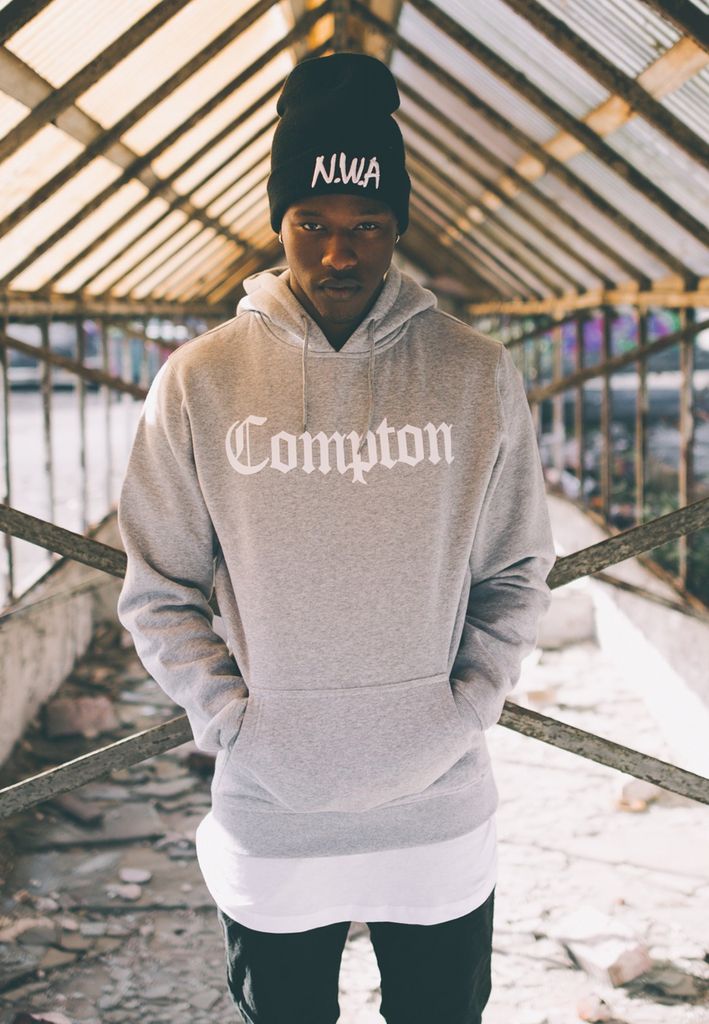 Mister Tee Hoodie Compton Hoody Heather Grey-XS