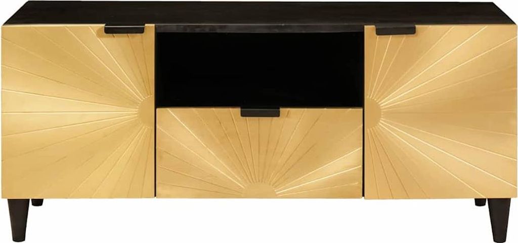 "2026 Aktion" TV-Schränk Schwarz und Gold 105 x 33 x 46 cm Holzwerkstoff - NeuMöbel8701356