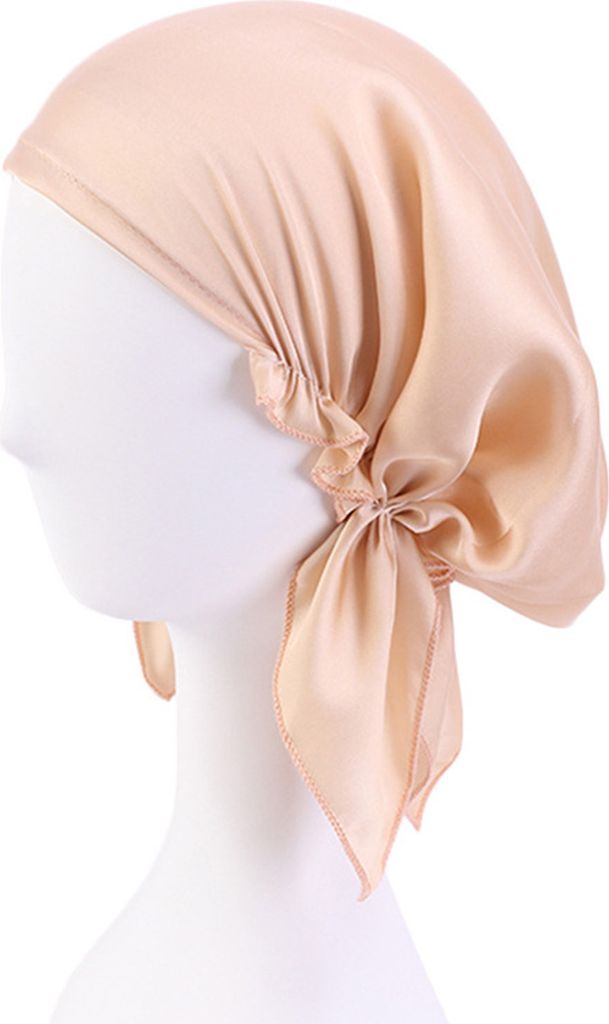 Damen-Kopfbedeckung, einfarbig, elastisches Band, rutschfest, Satin, Nachtmütze, atmungsaktiv, Einheitsgröße, Kopfschutz, Chemotherapie-Patiente...