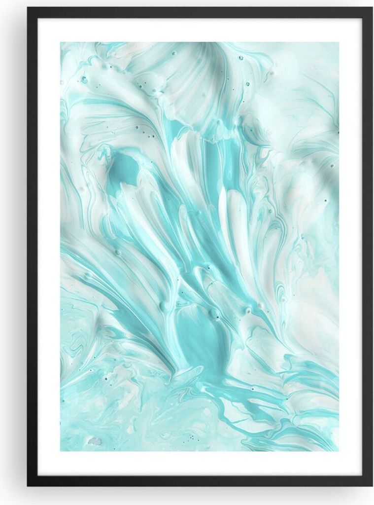 Gerahmtes Poster - Schwarzer Rahmen - Blume Abstraktion - 50x70 cm - Wand Bild - Wanddeko - Wandbilder - Kunstposter - Wandposter - Bilderrahmen - ...