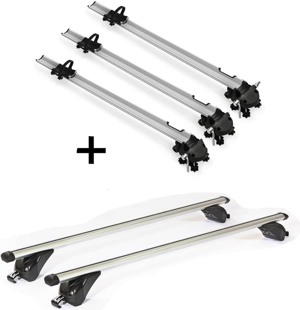 3x Fahrradträger Bike Pro + Dachträger/Relingträger VDP KING1 kompatibel mit für Mercedes E Station Wagon (S213) (5 Türer) ab 17