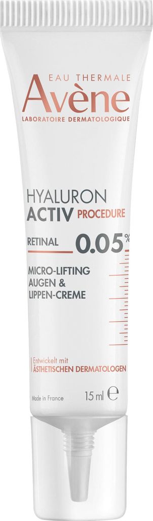 Avène Hyaluron Activ Procedure 0,05 % Retinal Micro-Lifting Creme für Augen und Lippen, 15 ml Creme