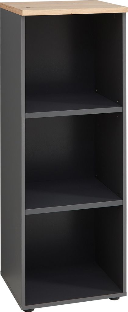 Regal - 45 x 122 cm - Graphit Nachbildung - Artisan Eiche Nachbildung - 2 Einlegeböden