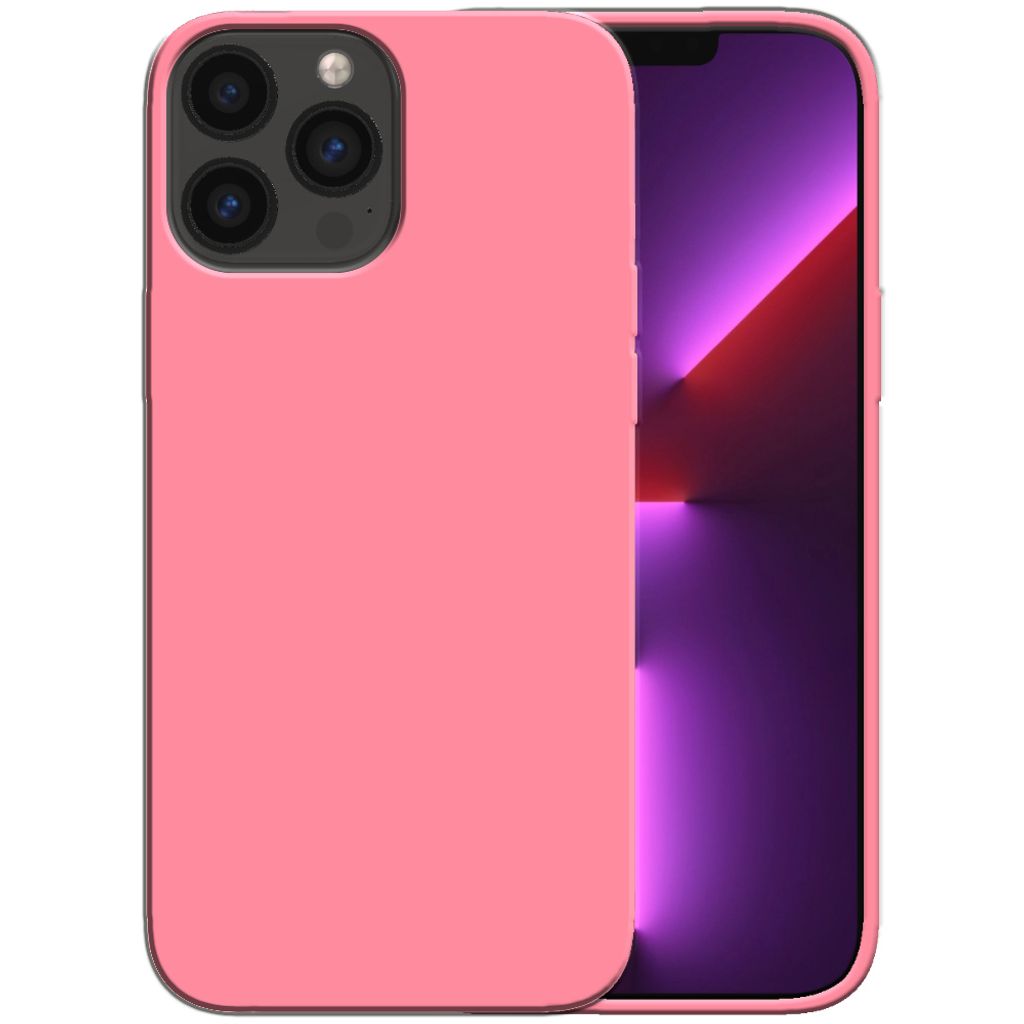 Smartphonica Silikonhülle für iPhone 13 Pro Max Hülle mit weicher Innenseite - Pink