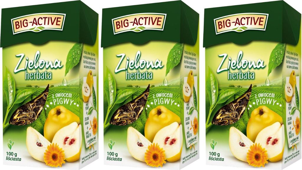 Grüner Tee mit Quitte lose 3x 100g - loser Grüntee Mischung Produktbild 