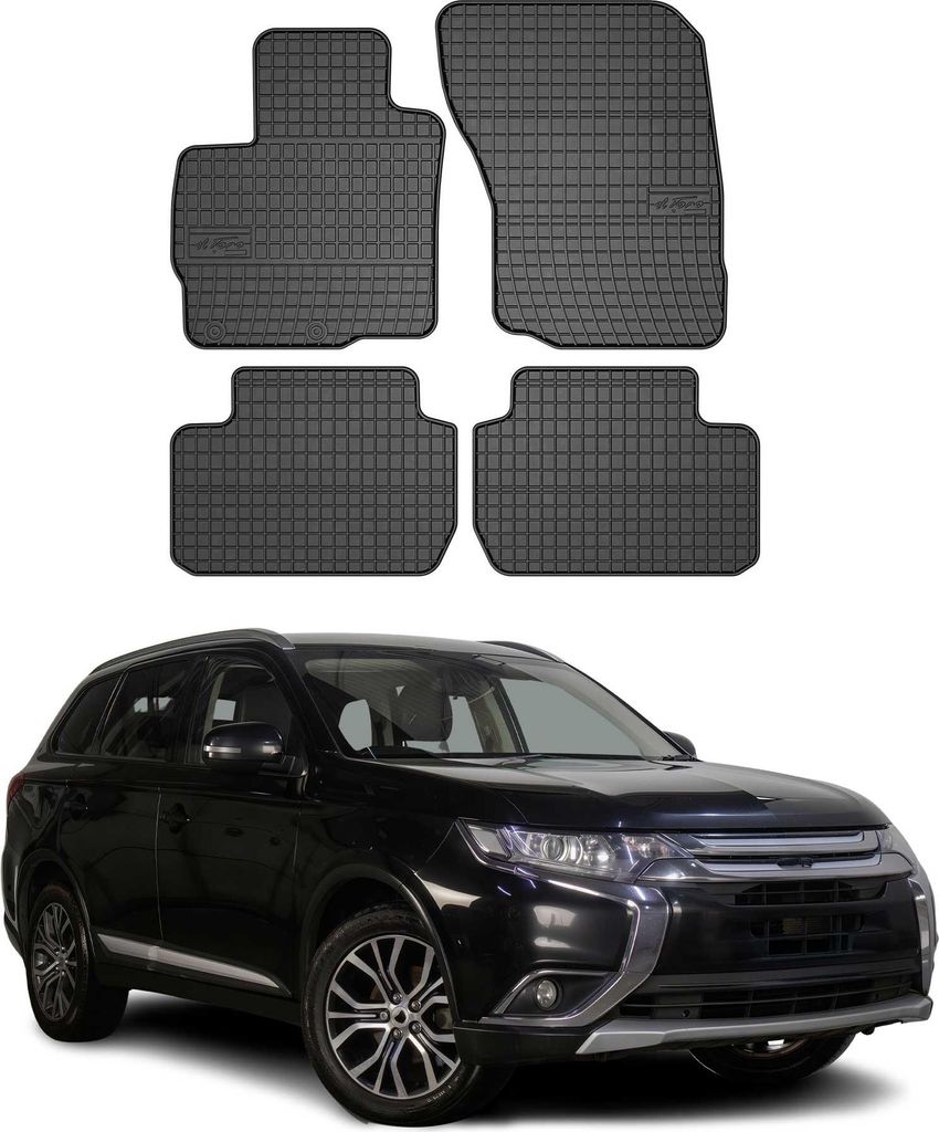 2014-2020 Mitsubishi Outlander Fußmatten Gummi Schwarz 4 Produktbild 