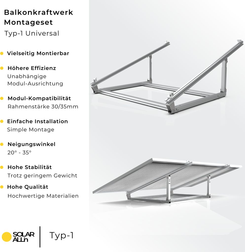 Typ-1 Universal - Montageset für Balkonkraftwerke und Produktbild 2