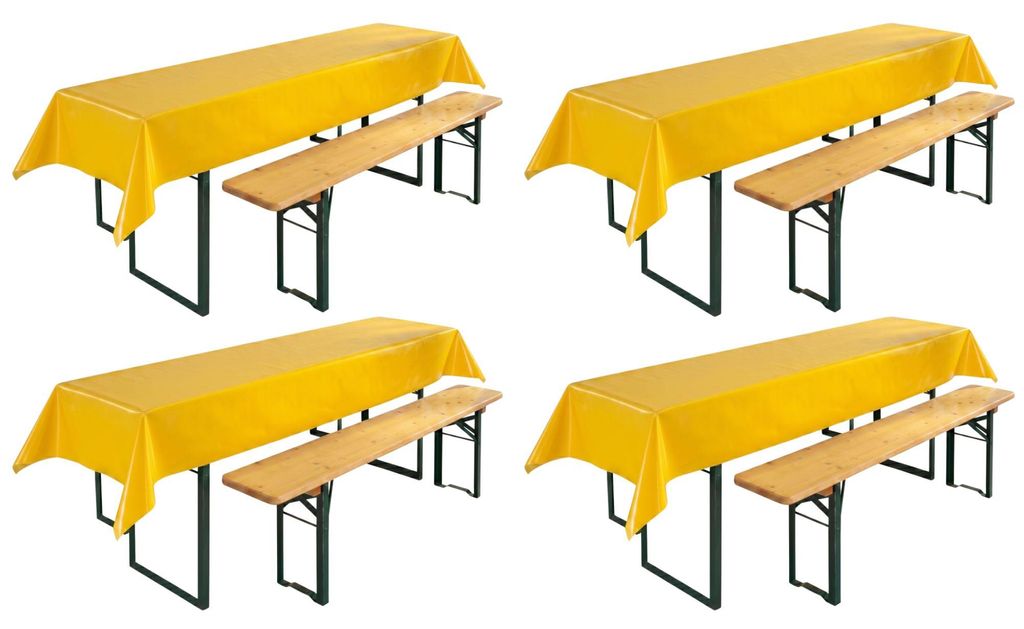 BEAUTEX Tischdecke abwaschbar 100x250 cm für Biertisch, viele Farben,Gelb, (Eckig250x100cm)