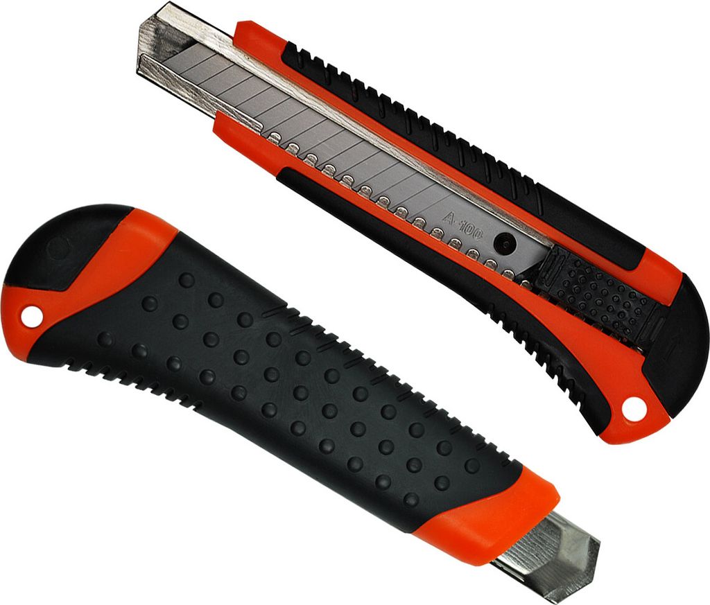 Cuttermesser Teppichmesser Paketmesser 3 Abbrechklingen 18mm, Farbe: Orange, Menge/Rabatt: 20 Stück