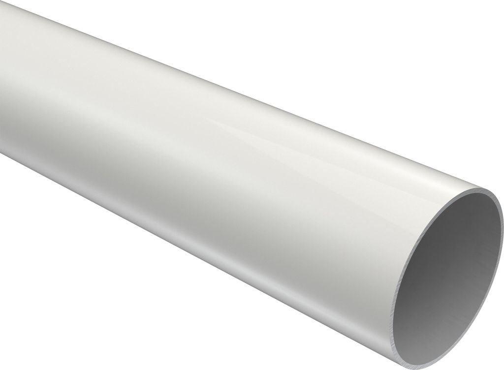 Interdeco Rundrohr / Metallrohr für Gardinenstangen 28 mm Ø Weiß, 220 cm