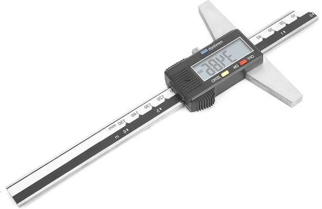 Jauge de profondeur LCD 0-150mm en inox robuste et haute précision 0.01