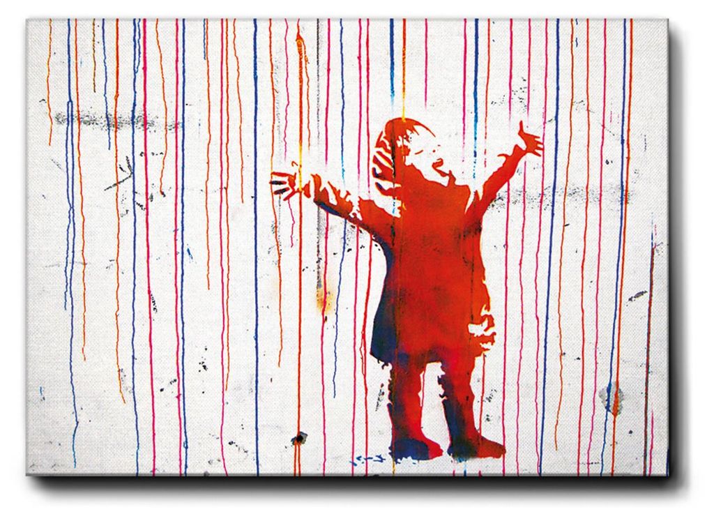 Giallobus - Kinderfarbe - Banksy - 100L x 70B cm - Bild - Premium Loom Canvas mit hoher Dicke
