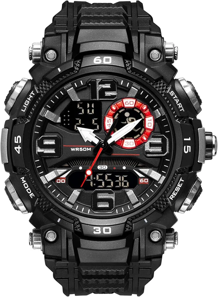 Orologio Digitale Militare Outdoor Uomo: Sportivo Impermeabile 5ATM Luce