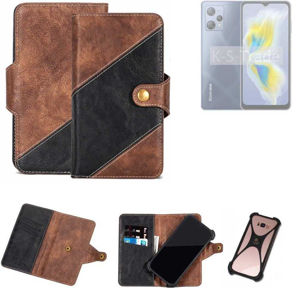 K-S-Trade Handyhülle Schutzhülle Bookstyle Case kompatibel mit Blackview A53 Pro Klapphülle Cover Hülle Schutztasche 1x