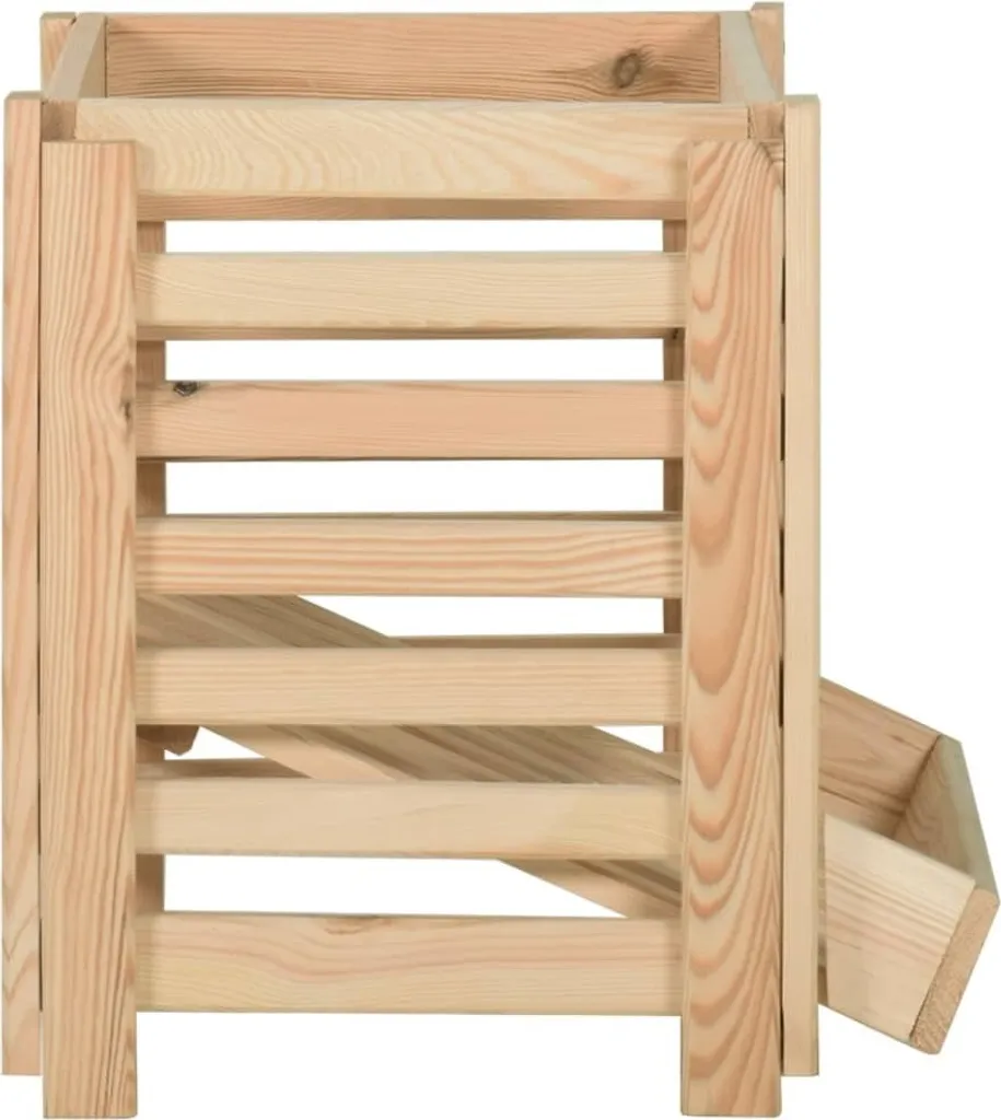 Caisse à pommes de terre aérée en pin massif 60cm structure robuste - 3