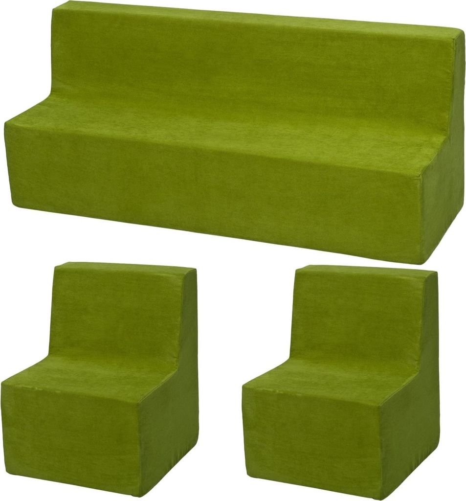 Kinderzimmermöbel-Set: 2xSessel+grünes Sofa