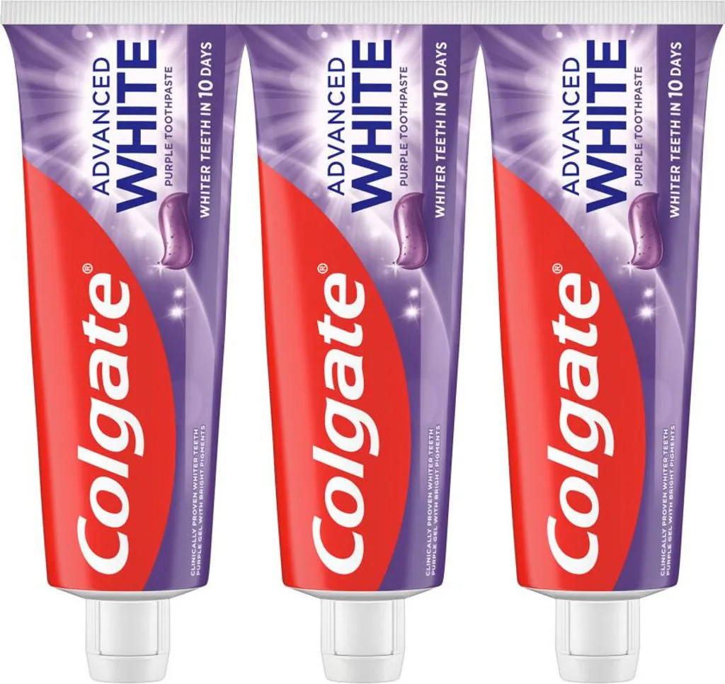 Dentifrice Advanced White Purple Trio pour Sourire Éclatant 3x75ml Soin